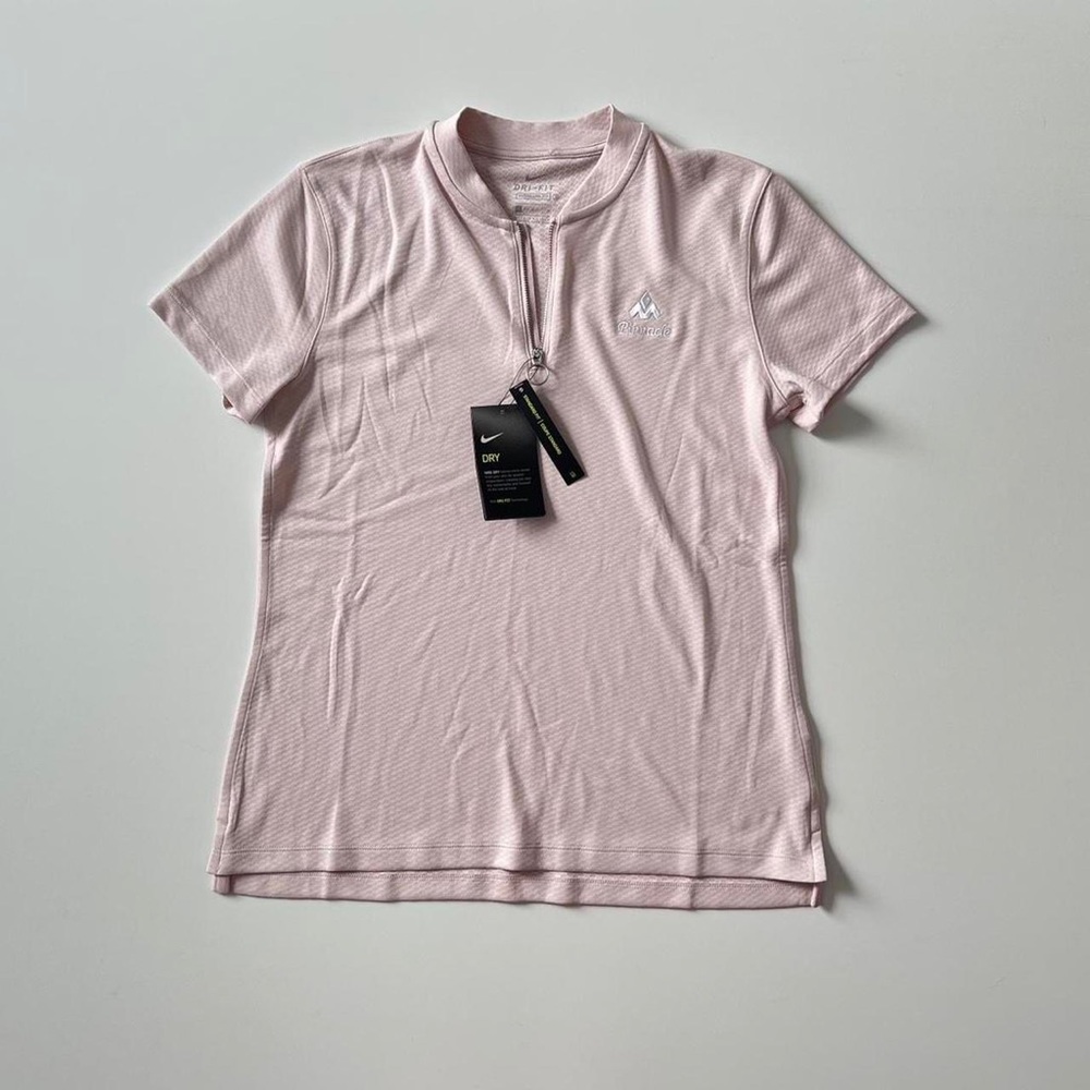 NWT Nike pale pink quarter o-ring zip up tennis shirt